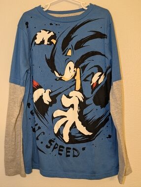 Hybrid Apparel Sonic Long Sleeve Tee Size Medium